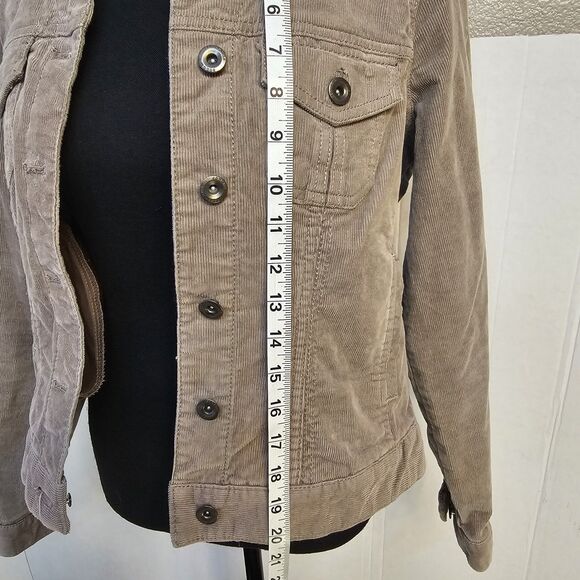 Womens Life Style Sonoma Tan Cordoroy Jacket Faux Fur Collar Sz Med Y2Ky Q0324 - Picture 5 of 9